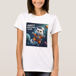 Gravity? Never Heard of Her. Cute Space Cat T-Shirt