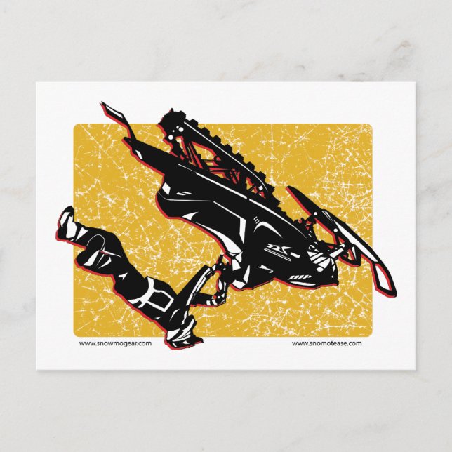 GRAVITY-SLED-in-Yellow Postcard (Front)