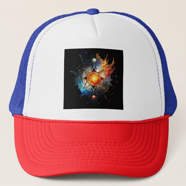 Gravity-Style Emblem Design Trucker Hat (Front)