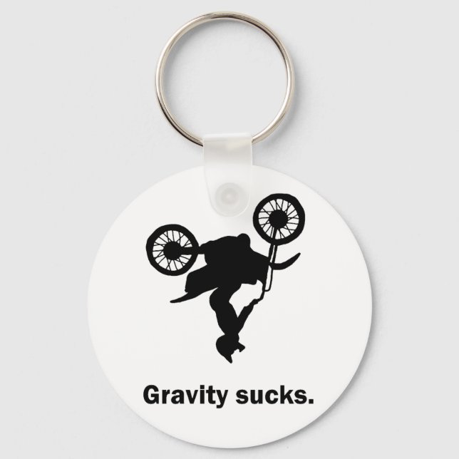 Gravity Sucks Dirt Bike Keychain (Front)