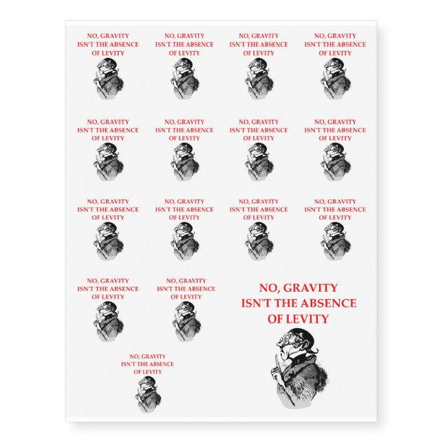 GRAVITY TEMPORARY TATTOOS (Front)