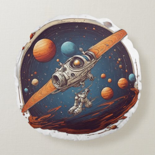 Gravity Voyagers Explore the Cosmos Round Pillow