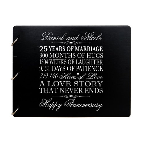 Gray 25 Year Wedding Anniversary Guest Book