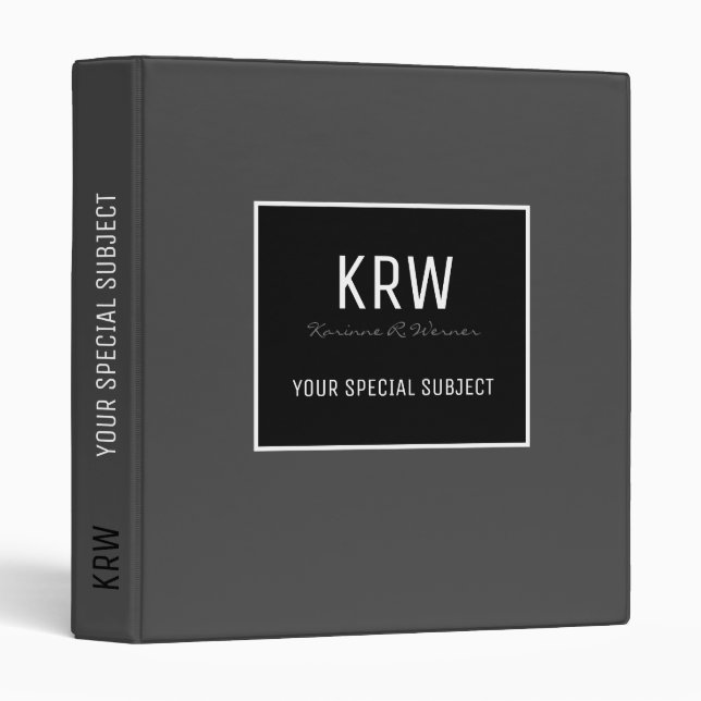 gray 3 ring binder (Front/Spine)