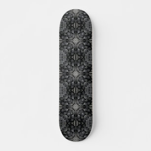 Gray 4 pointed star geometric stone mosaic skateboard