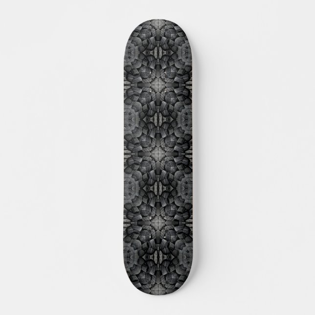 Gray 4 pointed star geometric stone mosaic skateboard (Front)