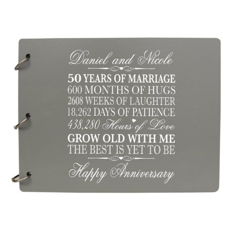 Gray 50 Year Wedding Anniversary Guest Book