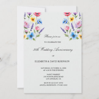 Gray 50th anniversary wedding anniversary invitation