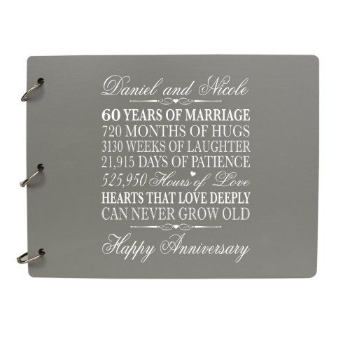 Gray 60 Year Wedding Anniversary Guest Book