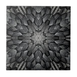 Gray 6 pointed star geometric stone mosaic ceramic tile