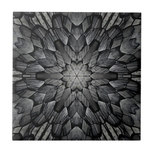 Gray 6 pointed star geometric stone mosaic  ceramic tile