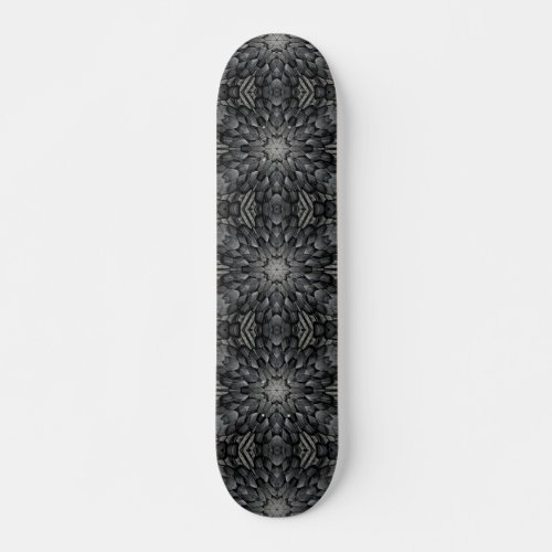 Gray 6 pointed star geometric stone mosaic skateboard