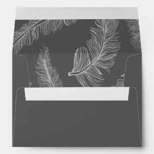 Gray A7 Pre-Addressed Feather Envelopes