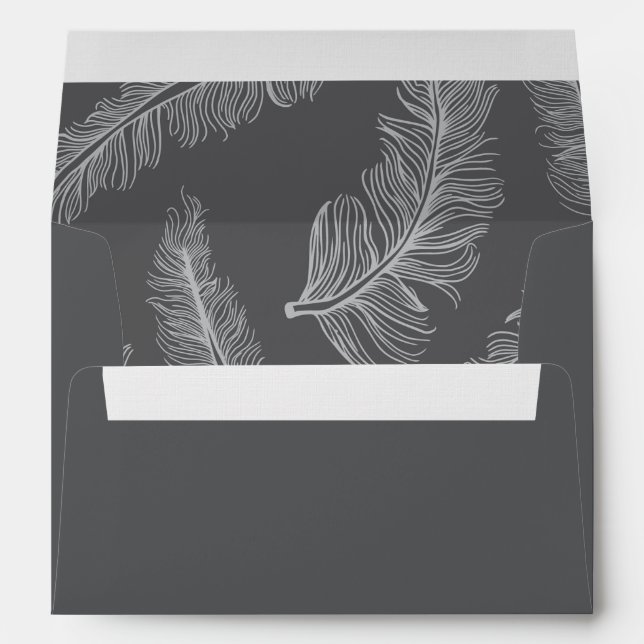 Gray A7 Pre-Addressed Feather Envelopes (Back (Bottom))