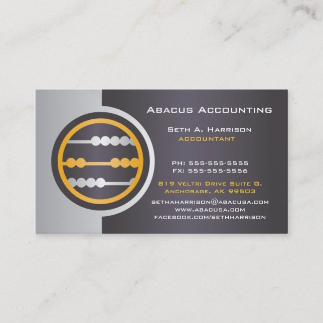 Gray Abacus Accounting Business Cards (Front)