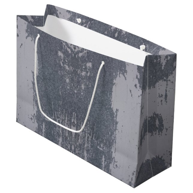 Gray Abstract Art Large Gift Bag (Front Angled)