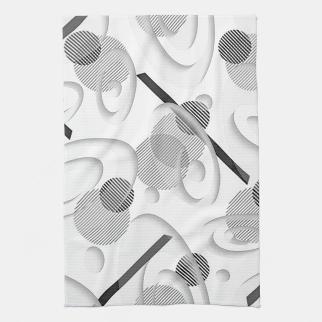 “Gray Abstract” Kitchen Towel (Vertical)