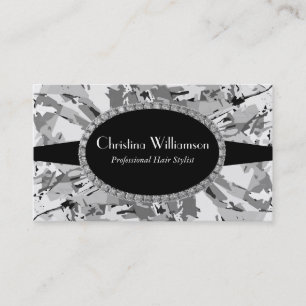 Gray Abstract Rhinestones Business Card