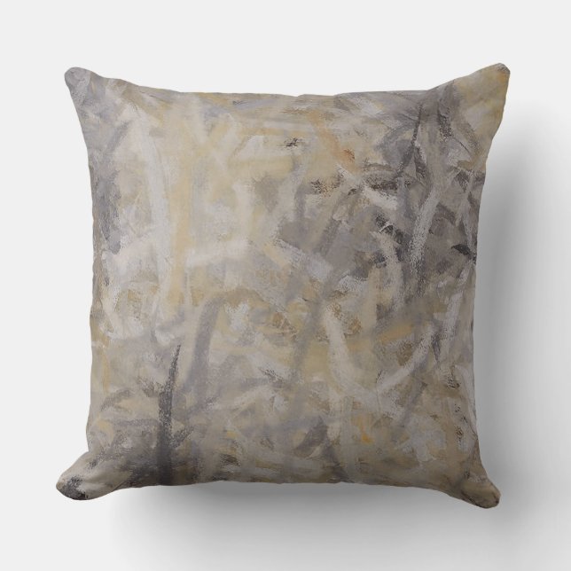 Gray Abstract Throw Pillow (Front)