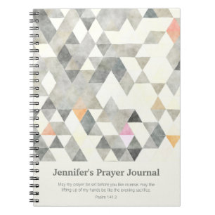 Gray Abstract Triangles Custom Prayer Journal
