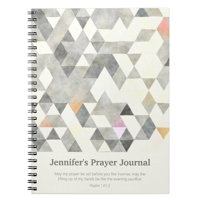 Gray Abstract Triangles Custom Prayer Journal (Front)