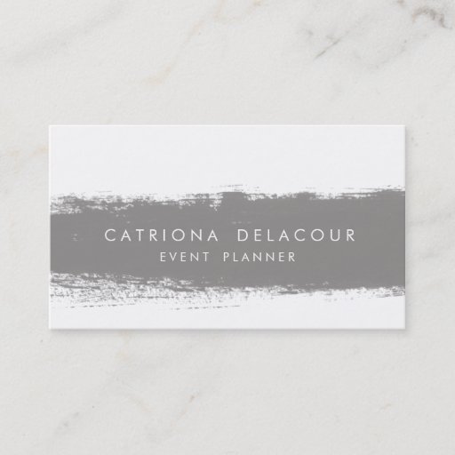 Customizable Gray Abstract Watercolor Splash Business Card