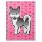 Gray Alaskan Klee Kai Dog Love Illustration Pink