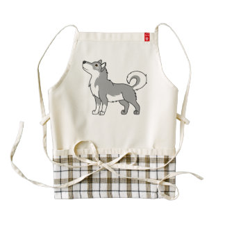 Gray Alaskan Malamute Zazzle HEART Apron
