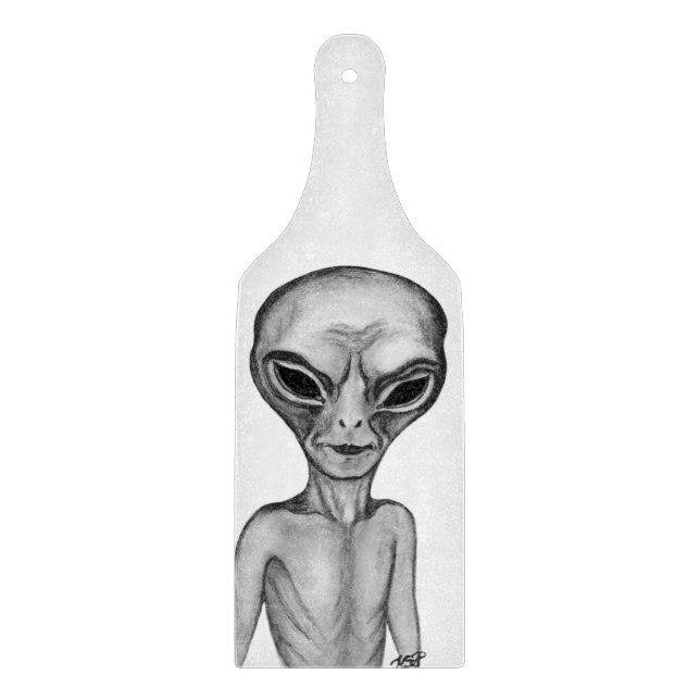 Gray Alien Cutting Board (Front)