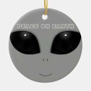 Gray-Alien Eyes Christmas ornament