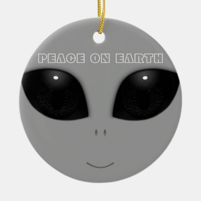 Gray-Alien Eyes Christmas ornament (Front)