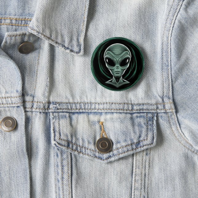 Gray Alien Head  Button (In Situ)