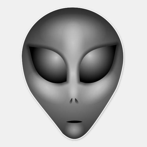 Gray Alien Head Sticker