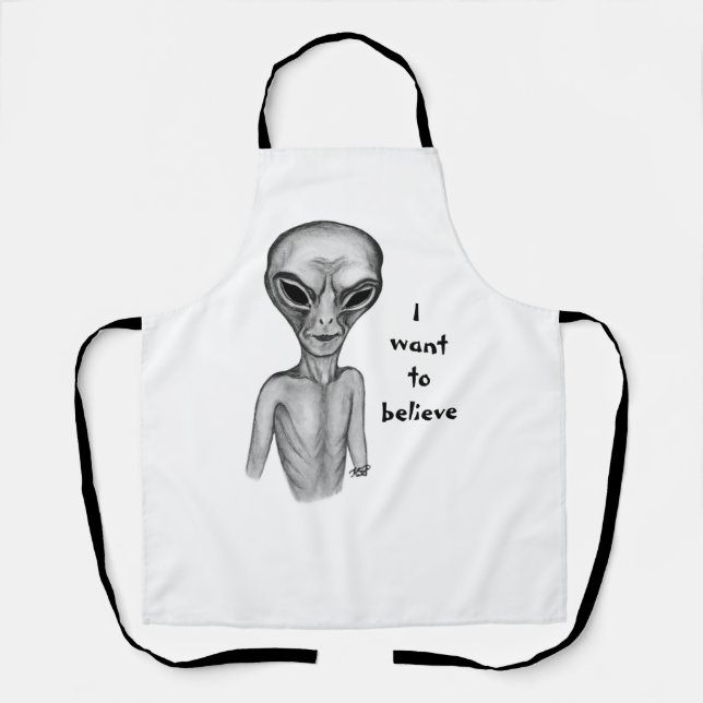 Gray Alien , I want to believe Apron (Front)