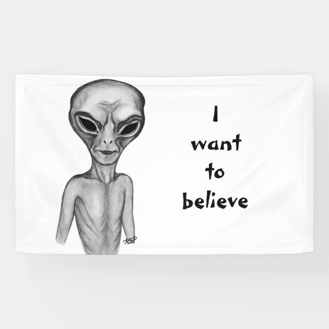 Gray Alien , I want to believe Banner (Horizontal)