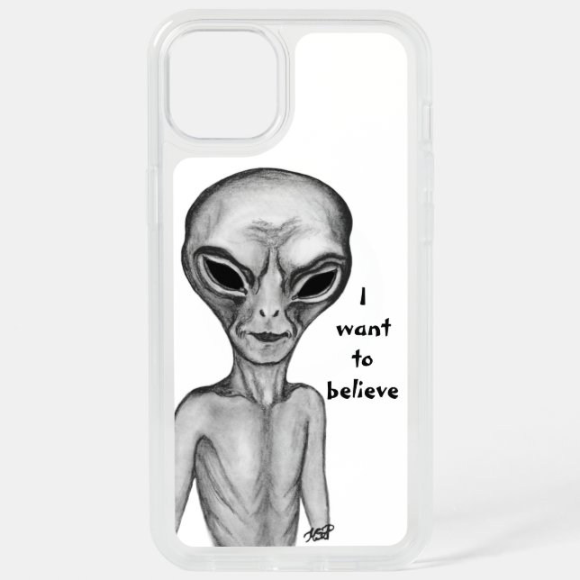 Gray Alien , I want to believe iPhone 15 Plus Case (Back)
