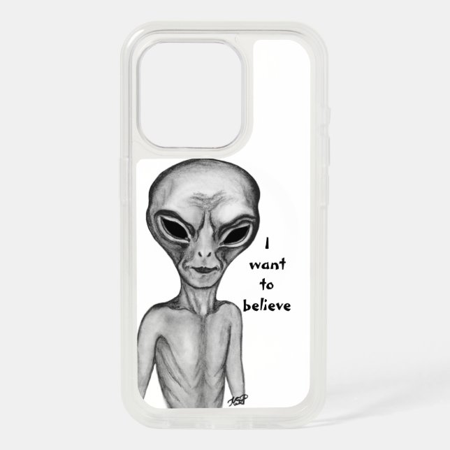Gray Alien , I want to believe iPhone 15 Pro Case (Back)