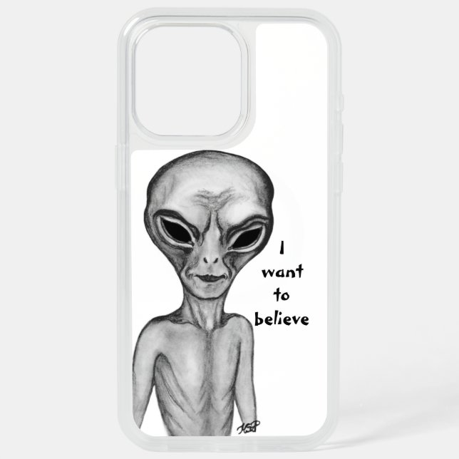 Gray Alien , I want to believe iPhone 15 Pro Max Case (Back)
