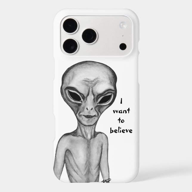 Gray Alien , I want to believe Iphone Case (Back)