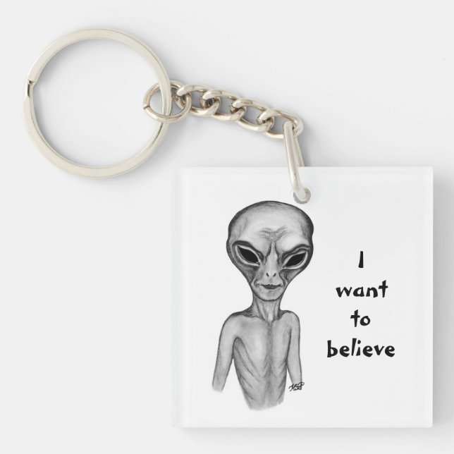 Gray Alien , I want to believe Keychain (Front)