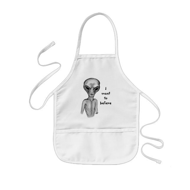 Gray Alien , I want to believe Kids' Apron (Front)