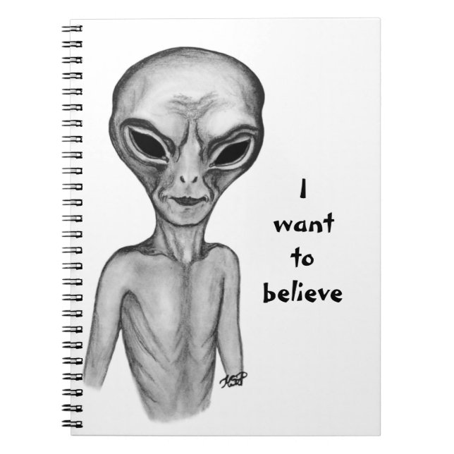 Gray Alien , I want to believe  Notebook (Front)