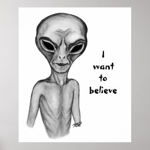 Gray Alien , I want to believe Poster