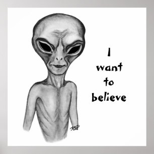 Gray Alien , I want to believe Poster