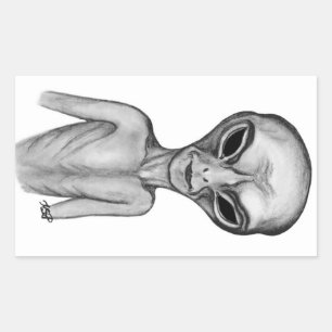 Gray Alien , I want to believe Rectangular Sticker