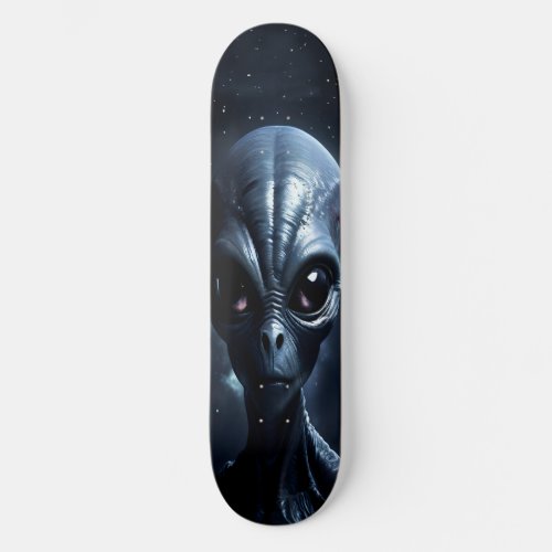Gray alien skateboard skateboard