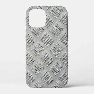 Gray Aluminum Diamond Plate Pattern iPhone 12 Mini Case