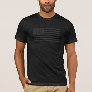 Gray American Flag Tshirt by Crookedesign at Zazzle