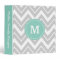 Gray and Aqua Chevron Custom Monogram