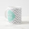 Gray and Aqua Chevron Custom Monogram